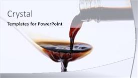  Presentation with soy sauce - Slide deck with pouring-soy-sauce-into-spoon background and a sky blue colored foreground