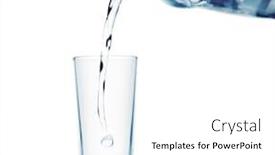  Presentation with pouring water - Presentation theme with pouring-sparkling-water background and a white colored foreground