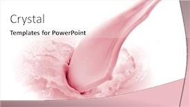  Presentation with white milk - Presentation theme consisting of pouring-strawberry-milk-isolated background and a white colored foreground