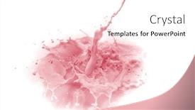  Presentation with white milk - PPT theme featuring pouring-strawberry-milk-isolated background and a white colored foreground