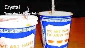  Presentation with paper cups - Slides enhanced with pouring sugar into two take out paper coffee cups background and a black colored foreground