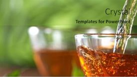  Presentation with tea - Cool new presentation theme with pouring-tea-to-a-teacup backdrop and a seafoam green colored foreground