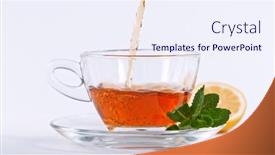  Presentation with tea - Colorful presentation enhanced with pouring-tea-to-a-teacup backdrop and a sky blue colored foreground