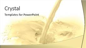  Presentation with yogurt fruits milk shake - Presentation enhanced with pouring vanilla flavored milk background and a  colored foreground