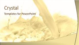  Presentation with white milk - Beautiful PPT layouts featuring pouring vanilla flavored milk backdrop and a cream colored foreground