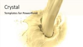  Presentation with vanilla - Audience pleasing presentation theme consisting of pouring vanilla flavored milk on white background backdrop and a blonde colored foreground