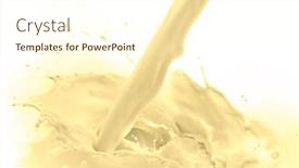  Presentation with white milk - Beautiful PPT layouts featuring pouring-vanilla-flavored-milk backdrop and a cream colored foreground