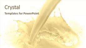  Presentation with white milk - Colorful presentation theme enhanced with pouring vanilla flavored milk backdrop and a cream colored foreground