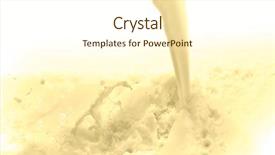  Presentation with vanilla - Slides having pouring vanilla flavored milk on white background background and a cream colored foreground