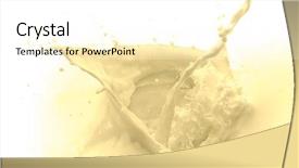  Presentation with vanilla - Beautiful PPT theme featuring pouring vanilla flavored milk on white background backdrop and a white colored foreground