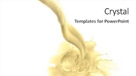  Presentation with white milk - Presentation design featuring pouring vanilla flavored milk on white background background and a white colored foreground