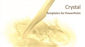  Presentation with milkshake - Slides enhanced with pouring vanilla flavored milk background and a  colored foreground