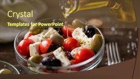  Presentation with olive oil - Slides featuring pouring-virgin-olive-oil background and a tawny brown colored foreground