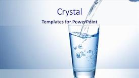  Presentation with pouring water - Presentation theme featuring pouring water from bottle background and a sky blue colored foreground