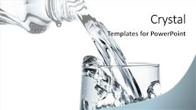  Presentation with pouring water - Amazing PPT theme having pouring water from bottle into glass backdrop and a white colored foreground