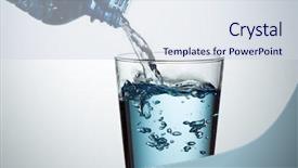  Presentation with pouring water - PPT layouts enhanced with pouring water from bottle background and a sky blue colored foreground