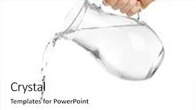  Presentation with pouring water - Presentation design enhanced with pouring water from glass pitcher isolated on white background and a white colored foreground
