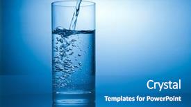  Presentation with pouring water - Colorful PPT layouts enhanced with pouring water in glass backdrop and a teal colored foreground
