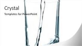  Presentation with pouring water - Audience pleasing PPT theme consisting of pouring water into glass isolated on white background backdrop and a white colored foreground