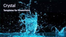  Presentation with pouring water - Slide deck featuring pouring water into glass background and a wine colored foreground