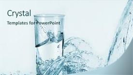  Presentation with pouring water - Amazing theme having pouring water into glass backdrop and a sky blue colored foreground