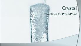  Presentation with pouring water - Slide deck consisting of pouring water into glass background and a sky blue colored foreground