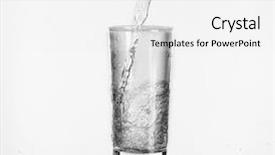  Presentation with pouring water - Colorful theme enhanced with pouring water into glass backdrop and a white colored foreground