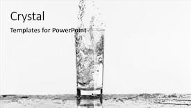  Presentation with pouring water - Colorful presentation theme enhanced with pouring water into glass backdrop and a white colored foreground