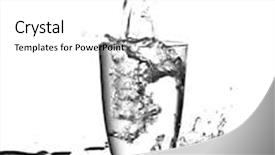  Presentation with pouring water - Colorful slide set enhanced with pouring water on a glass on a white background backdrop and a white colored foreground