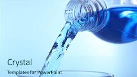  Presentation with pouring water - PPT theme with pouring water on light background background and a sky blue colored foreground