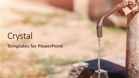  Presentation with water scarcity - Slides enhanced with pouring water outdoors water scarcity background and a lemonade colored foreground