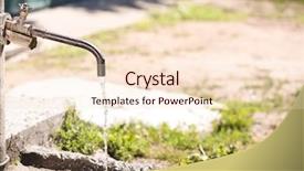  Presentation with water scarcity - Slides having pouring water outdoors water scarcity background and a lemonade colored foreground