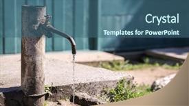  Presentation with water scarcity - Amazing slide set having pouring water outdoors water scarcity backdrop and a ocean colored foreground