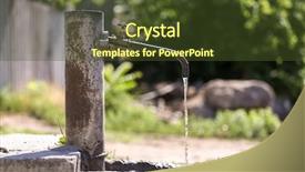  Presentation with pouring water - Presentation design consisting of pouring water outdoors water scarcity background and a tawny brown colored foreground