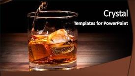 Presentation with whiskey - Cool new theme with pouring whiskey drink into glass backdrop and a black colored foreground