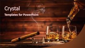  Presentation with liquor - Colorful theme enhanced with pouring whiskey from bottle backdrop and a wine colored foreground