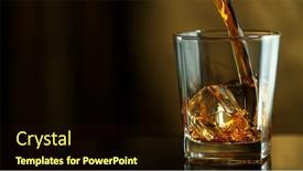  Presentation with dark space - Audience pleasing PPT theme consisting of pouring whiskey into glass in freeze motion free space for text dark background backdrop and a wine colored foreground