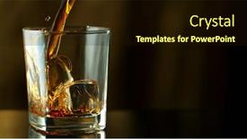  Presentation with dark space - Presentation theme featuring pouring-whiskey-into-glass background and a wine colored foreground