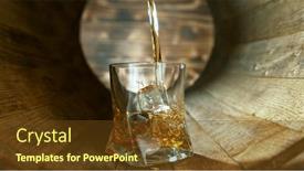  Presentation with whisky - Presentation theme having pouring-whisky-into-glass-inside background and a tawny brown colored foreground