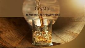  Presentation with beverages - PPT layouts having pouring-whisky-into-glass-inside background and a coral colored foreground