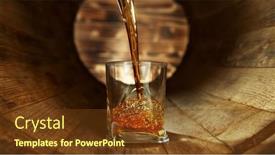  Presentation with beverages - Slide set consisting of pouring-whisky-into-glass-inside background and a tawny brown colored foreground