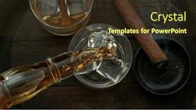  Presentation with whisky - Presentation theme having pouring-whisky-into-the-glass background and a tawny brown colored foreground