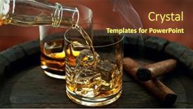  Presentation with whisky - Slide deck with pouring-whisky-into-the-glass background and a tawny brown colored foreground