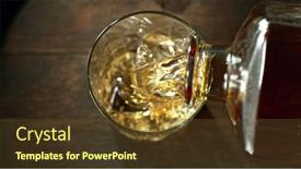  Presentation with whisky - Presentation having pouring-whisky-into-the-glass background and a tawny brown colored foreground