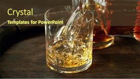  Presentation with whisky - Slide set consisting of pouring-whisky-into-the-glass background and a tawny brown colored foreground