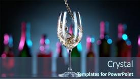  Presentation with blur - PPT layouts featuring pouring-white-wine-into-glass background and a ocean colored foreground