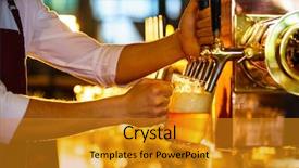  Presentation with waiter - Colorful presentation theme enhanced with pours beer in a pub backdrop and a gold colored foreground
