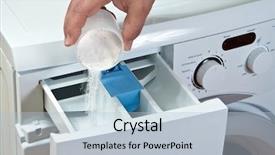  Presentation with detergent powder - Amazing slides having pours detergent into the washing backdrop and a light blue colored foreground