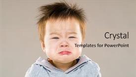  Presentation with crying baby - Presentation design with pout - baby crying background and a soft green colored foreground