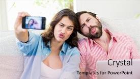  Presentation with living room - Colorful theme enhanced with pout - couple taking a selfie backdrop and a lemonade colored foreground
